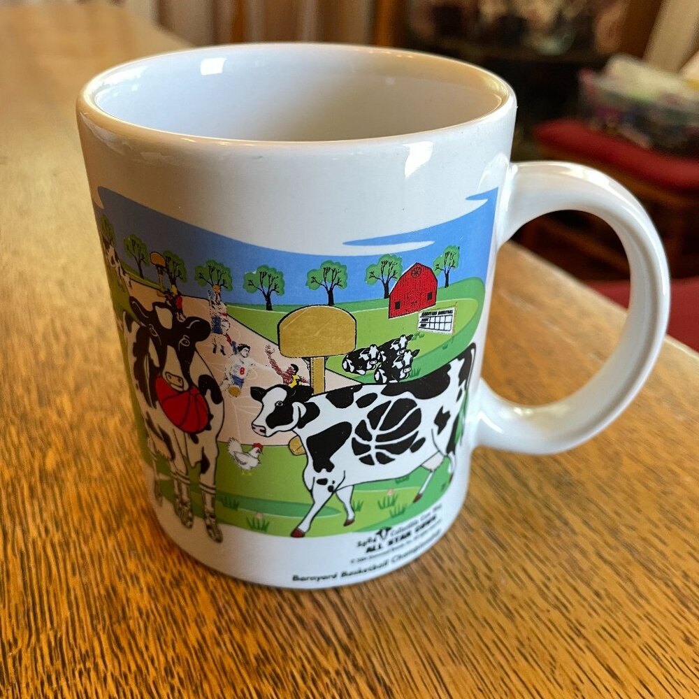 All Star Cows 2004 Collectible Cow Mug Cup by Sherwood Brands Soccer/Basketball*